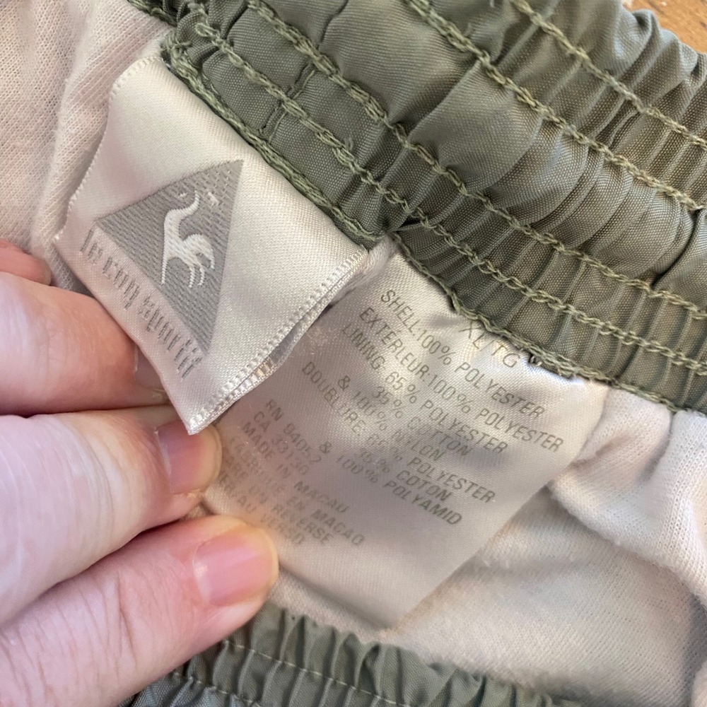 Le Coq Sportif VTG 90 Olive Green Track Pants Women XL Zipper Ankle Lined Jogger - Picture 14 of 14